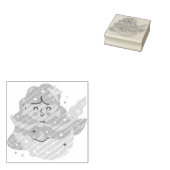 Gele zeemeermin 	rubberstempel (Gestempeld)