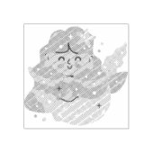 Gele zeemeermin 	rubberstempel (Afrduk)