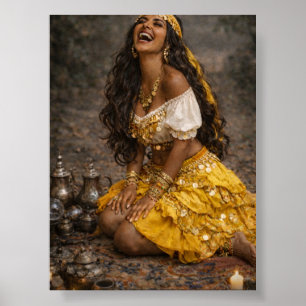 gele zigeunerposter gitana-kunst poster