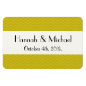 Gele zigzag, Gele Chevron, Bruiloft Magneet (Horizontaal)