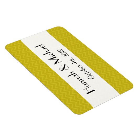 Gele zigzag, Gele Chevron, Bruiloft Magneet (Rechterzijde)