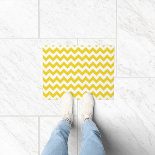 Gele zigzag, gele Chevron, geometrisch patroon Deurmat