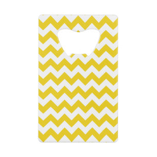 Gele zigzag, gele Chevron, geometrisch patroon Kredietkaart Flessenopener