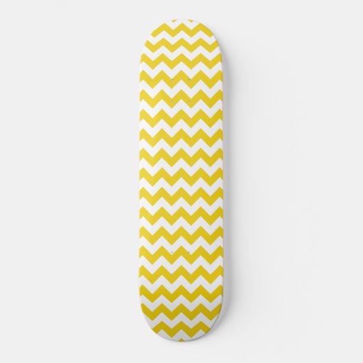 Gele zigzag, gele Chevron, geometrisch patroon Skateboard (Voorkant)