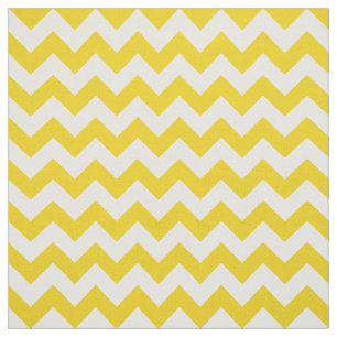 Gele zigzag, gele Chevron, geometrisch patroon Stof