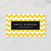 Gele zigzag, gele Chevron, geometrisch patroon Visitekaartje (Voorkant)