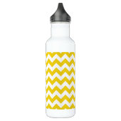Gele zigzag, gele Chevron, geometrisch patroon Waterfles (Links)