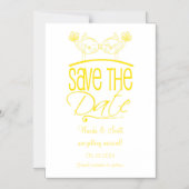 Gele zoende vogels Magnetisch Opslaan Datum Magnetische Uitnodiging (Voorkant)