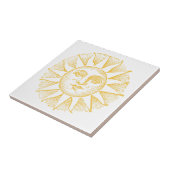  Gele Zon Decoratieve Keramische Tegel Tegeltje (Zijkant)