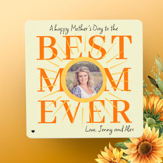 Gele zon moderne foto gepersonaliseerde Moederdag