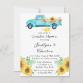 Gele zonnebloem Aqua driekoppel Kaart (Voorkant)