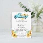 Gele zonnebloem Aqua driekoppel Kaart (Staand voorkant)