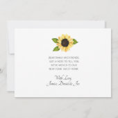 Gele Zonnebloem Aquarel Bloemstuk Verhuizing Aankondiging (Achterkant)