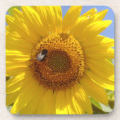 Gele zonnebloem bier onderzetter (Voorkant)