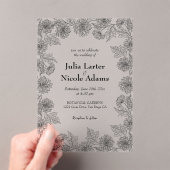 Gele Zonnebloem bladeren Tuin Minimalistische Brui Acryl Uitnodigingen (Insitu (Draagbaar))