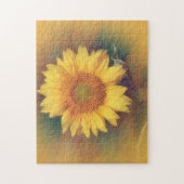 Gele Zonnebloem Bloem Art Puzzel (Verticaal)
