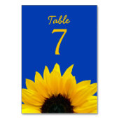 Gele Zonnebloem Bloem Kobalt Blauwe Bruiloft Kaart (Achterkant)