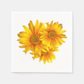 Gele Zonnebloem Bloemen Napkins Servetten (Voorkant)