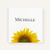 Gele zonnebloem Bloom Monogram Cute Blue Notitieboek (Voorkant)