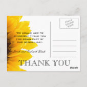 Gele Zonnebloem bruiloft Dank u Briefkaart (Achterkant)
