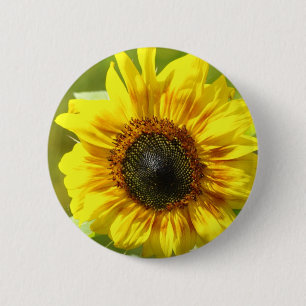 Gele zonnebloem-Button Ronde Button 5,7 Cm