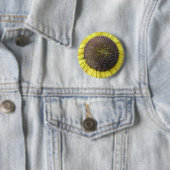 Gele zonnebloem-Button Ronde Button 5,7 Cm (In situ)