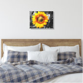 Gele zonnebloem canvas afdruk (Insitu (Slaapkamer))