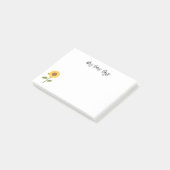 Gele zonnebloem die me helpt leraar te kweken post-it® notes (Schuin)
