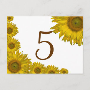 Gele zonnebloem Edge-tabelnummer Briefkaart