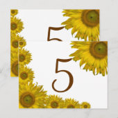 Gele zonnebloem Edge-tabelnummer Briefkaart (Voorkant / Achterkant)