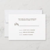 Gele zonnebloem en Barnwood Fall Wedding RSVP Kaartje (Achterkant)