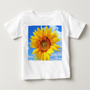 Gele Zonnebloem en Bijen Baby T-shirt