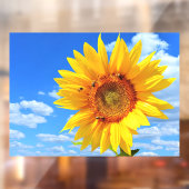 Gele zonnebloem en bijen op de blauwe hemel - zome raamsticker (Vel 2)