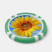 Gele Zonnebloem en Bijen Poker Chips (Enkel)