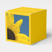 Gele Zonnebloem en Blauwe Hemel Bruiloft Bedankdoosjes (Voorkant Zijde)