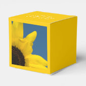 Gele Zonnebloem en Blauwe Hemel Bruiloft Bedankdoosjes (Achterkant)