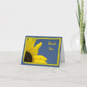 Gele zonnebloem en blauwe hemel Hartelijk dank Bedankkaart