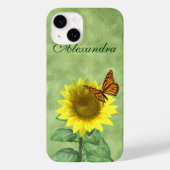 gele zonnebloem en Oranje vlinder Case-Mate iPhone Case (Achterkant)