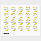 Gele Zonnebloem en Seabuckthorn Bruids Brunch Ronde Sticker (Vel)