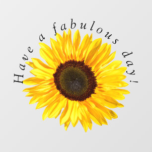 Gele zonnebloem Fabulous Day Window Cling Raamsticker