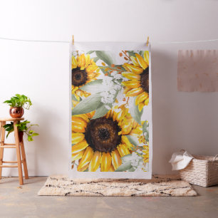 Gele zonnebloem Floral Rustische Herfst Bloem Stof