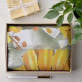 Gele zonnebloem Floral Rustische Herfst Bloem Tissuepapier (Geschenk)