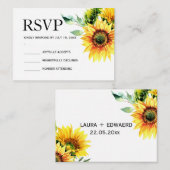 Gele zonnebloem florale trillling lente bouquet notitiekaartje (Voorkant / Achterkant)