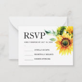 Gele zonnebloem florale trillling lente bouquet notitiekaartje (Voorkant)