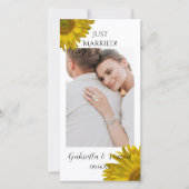 Gele Zonnebloem Gehuwd Aankondiging (Voorkant)