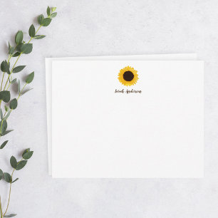 Gele zonnebloem, gepersonaliseerd baksteen notitiekaartje