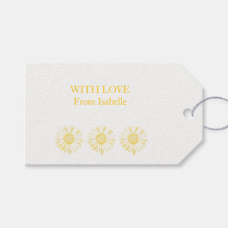 Gele Zonnebloem Gift Labels Cadeaulabel