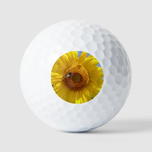 Gele zonnebloem golfballen (Voorkant)