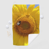 Gele zonnebloem golfhanddoek (Insitu)