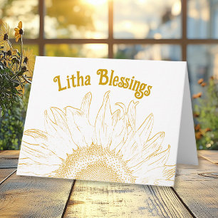 Gele Zonnebloem Grafische Litha Zomerzonnewende Kaart